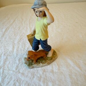 Goebel Figurine with Blue and Yellow Accents